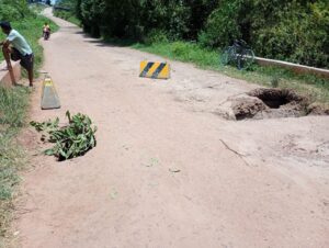 Nova cratera se abre e deixa acesso mais difícil na Ponte do Vigário em Macaíba